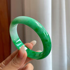 糯冰满绿翡翠平安镯（57.5mm）（yc259091）