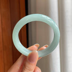 糯冰晴底翡翠平安镯（52.4mm)（yc369051）