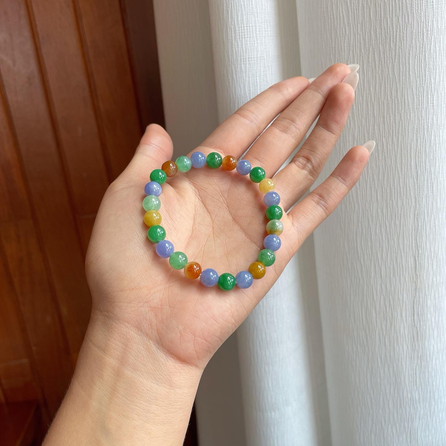 糯冰多宝翡翠珠串手串（yc259085）