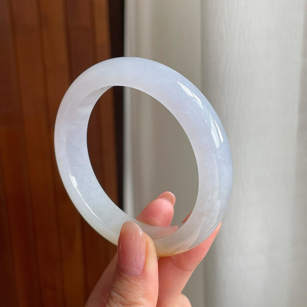 冰种黄翡翡翠平安镯（56.6mm)（yc330574）