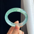 冰玻种飘花翡翠平安镯（55mm)（yc322780）