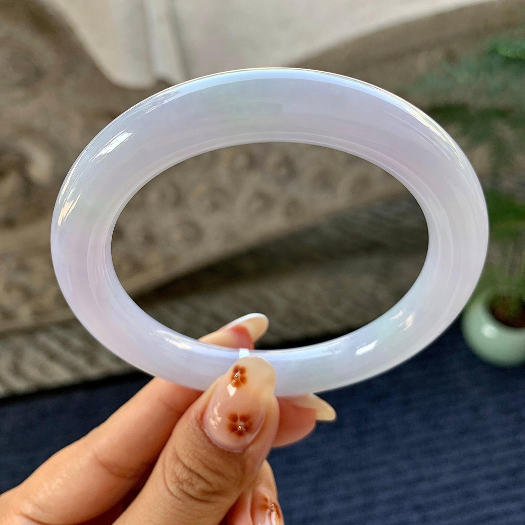 细糯种淡紫罗兰圆条手镯（58.4mm）（yc249446）