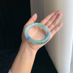 冰种特色紫罗兰翡翠圆条手镯（56.5mm）（yc391384）