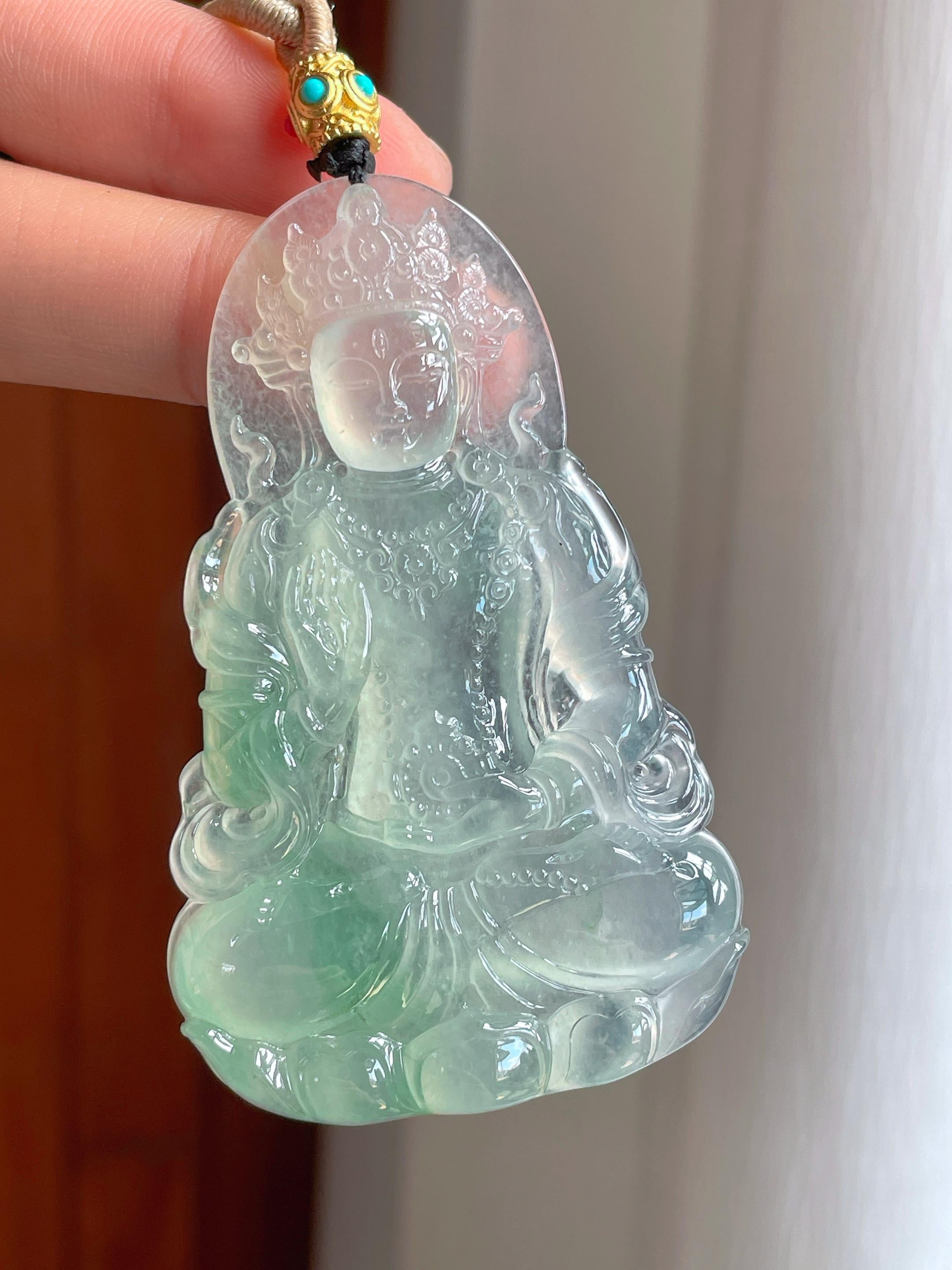 冰种飘花翡翠度母（yc328052）