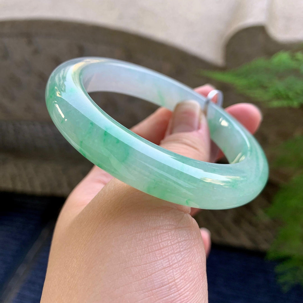 糯冰种飘花平安镯（57.2mm）（yc249468）