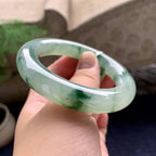 糯冰种飘花圆条手镯（53mm）（yc198215）