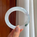 冰种飘花翡翠圆条手镯（55mm）（yc406234）