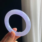 糯冰紫罗兰翡翠圆条手镯（54.8mm)（yc349443）