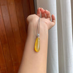 18k金扣冰种黄翡翡翠福瓜（yc257276）