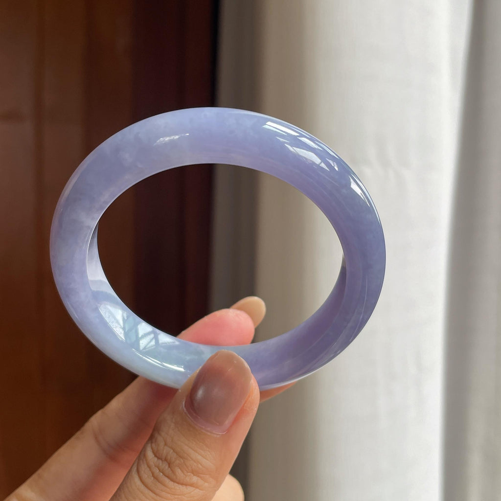 糯冰紫罗兰翡翠平安镯(53.2mm)（yc423156）