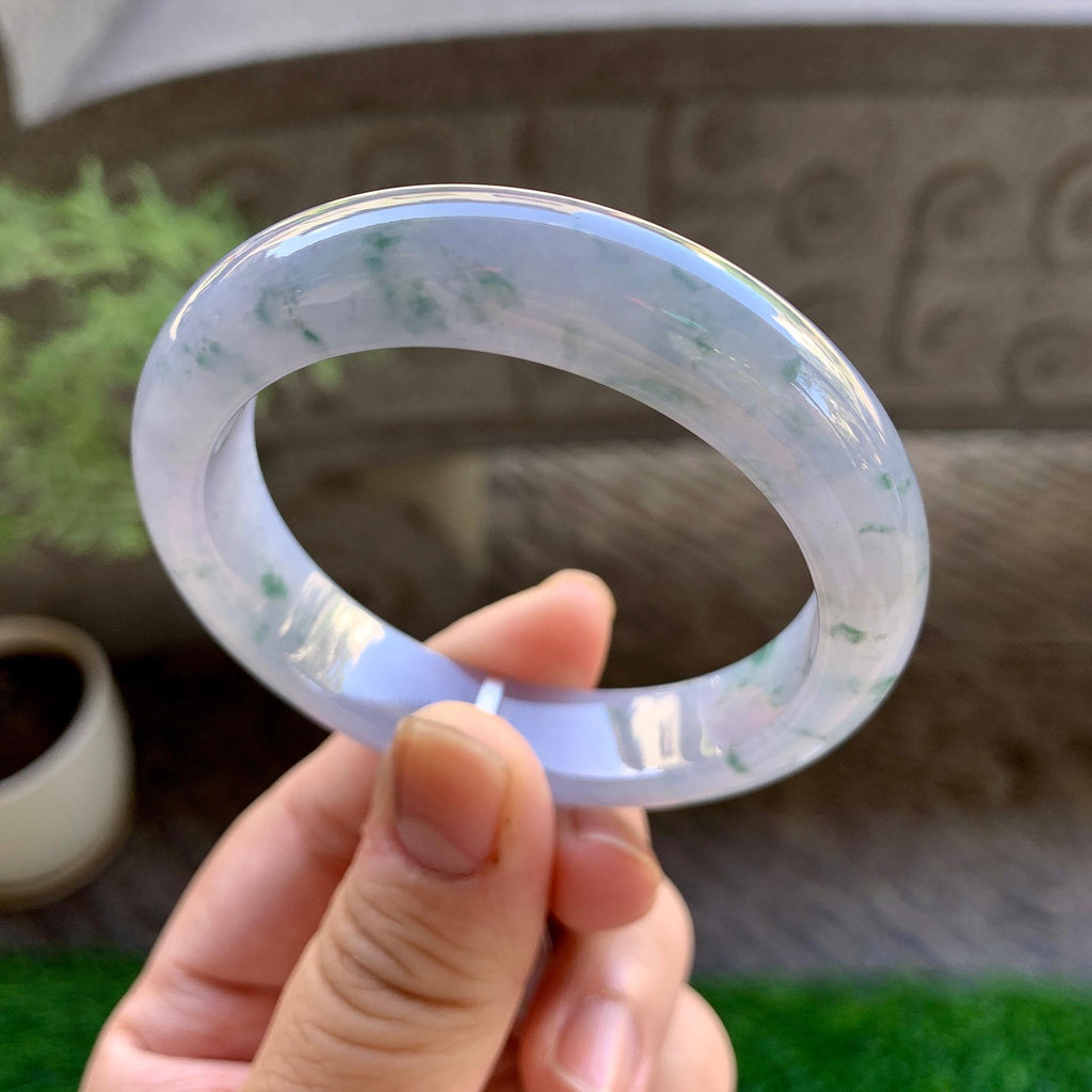 细糯种紫罗兰飘花平安镯（52mm）（yc246656）