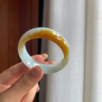 糯冰黄翡翡翠贵妃镯(51mm)（yc413636）
