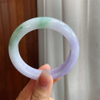 糯冰春带彩翡翠平安镯（54mm)（yc316585）