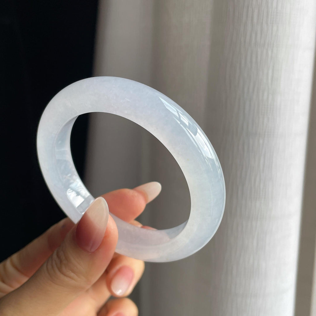 冰种淡春底翡翠平安镯（53mm）（yc293406）
