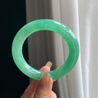 冰种满色翡翠圆条手镯（58.5mm）（yc376772）