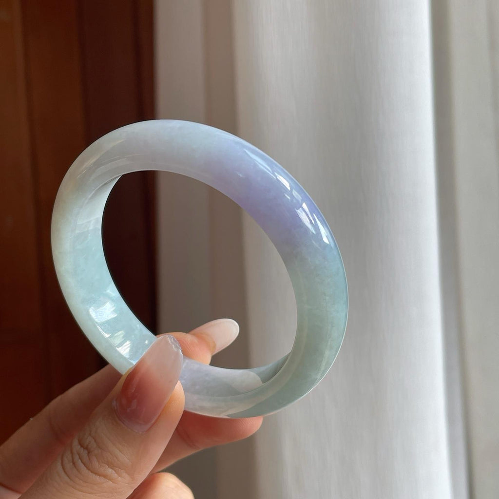 糯冰晴底紫罗兰翡翠平安镯（55.5mm）（yc266550）
