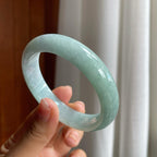 糯冰底色翡翠平安镯（56.8mm）（yc216048）