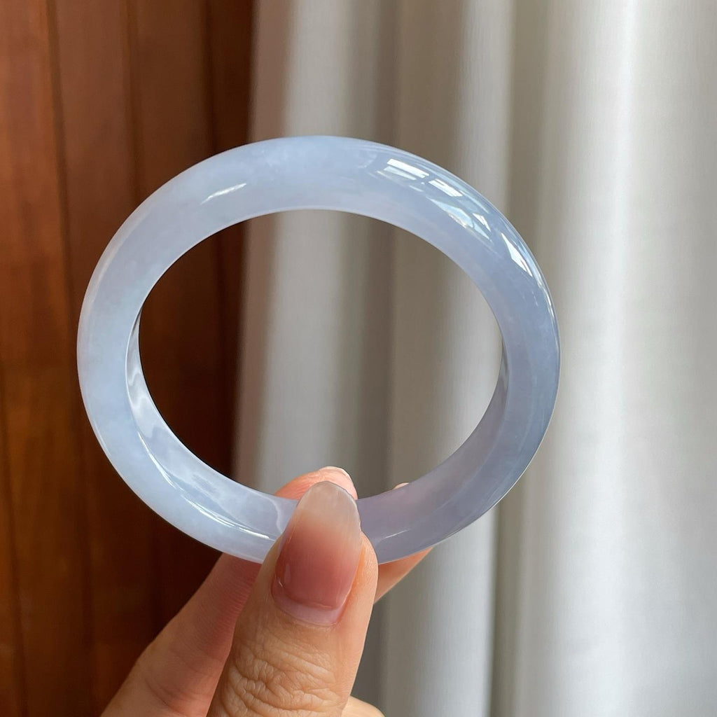 冰种紫罗兰翡翠平安镯（54.5mm）（yc312898）