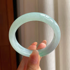 冰种带色翡翠平安镯（55.7mm)（yc354256）