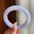 糯冰种紫罗兰翡翠平安镯（57mm）（yc204373）