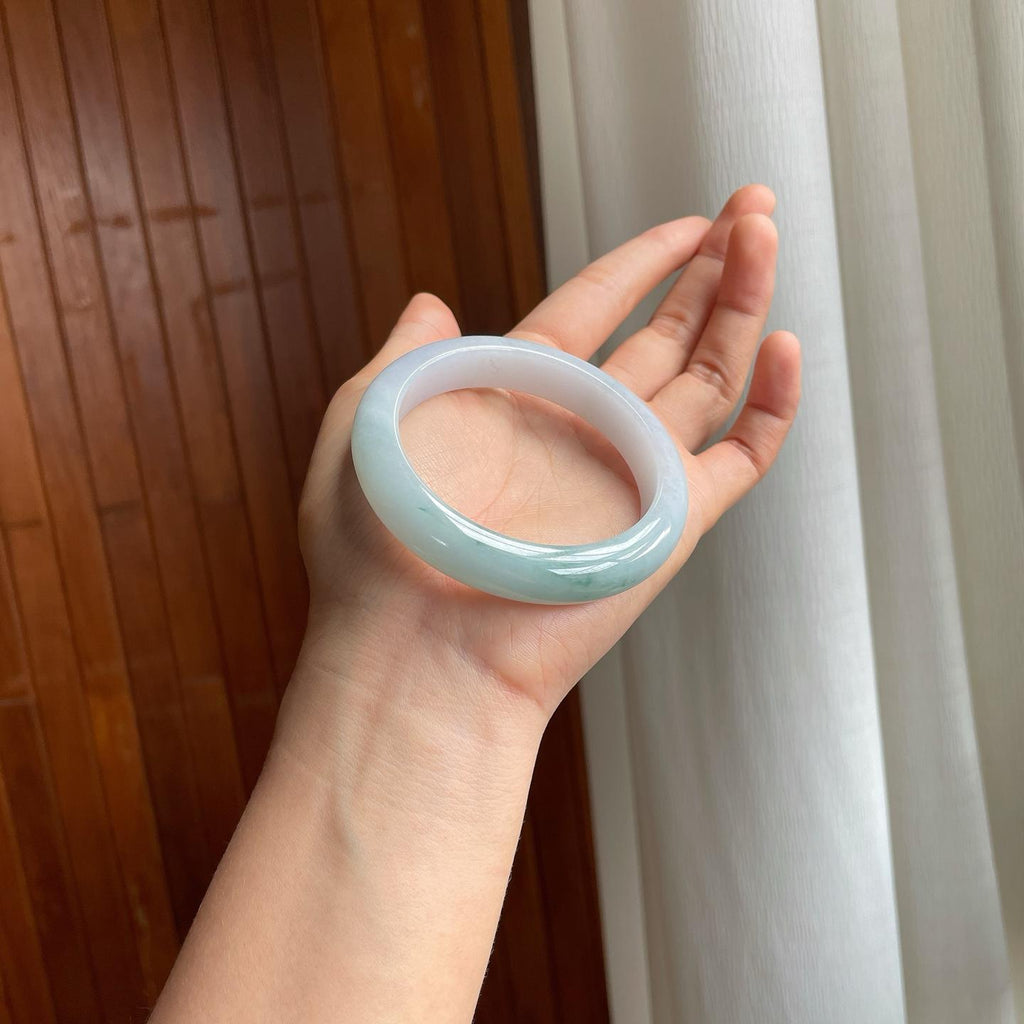 糯冰飘花翡翠平安镯（57.5mm）（yc333151）