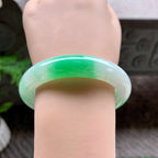 细糯种白底青平安镯（58.2mm）（yc254098）