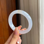 糯冰白月光洒金翡翠平安镯（56.2mm)（yc406311）