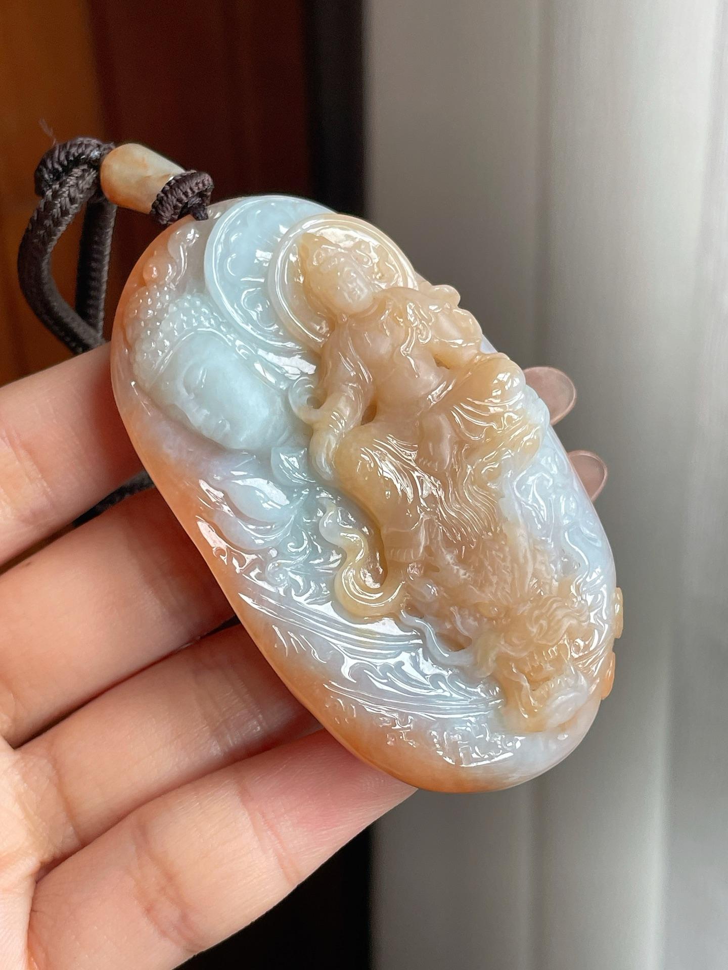 细糯种黄翡翡翠一念之间挂件（yc200149）