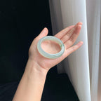 冰种飘花翡翠平安镯（52.3mm）（yc389581）