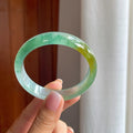 冰种黄加绿翡翠平安镯（56mm)（yc382843）