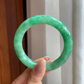 糯冰满绿翡翠圆条手镯（57.5mm)（yc419483）
