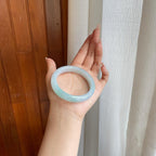 糯冰飘花翡翠平安镯（57mm)（yc278145）