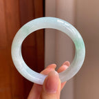糯冰带色翡翠平安镯（50.5mm)（yc345411）
