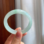 糯冰种晴底翡翠平安镯（53mm)（yc316582）