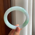 糯冰带色翡翠平安镯（62.6mm）（yc277395）