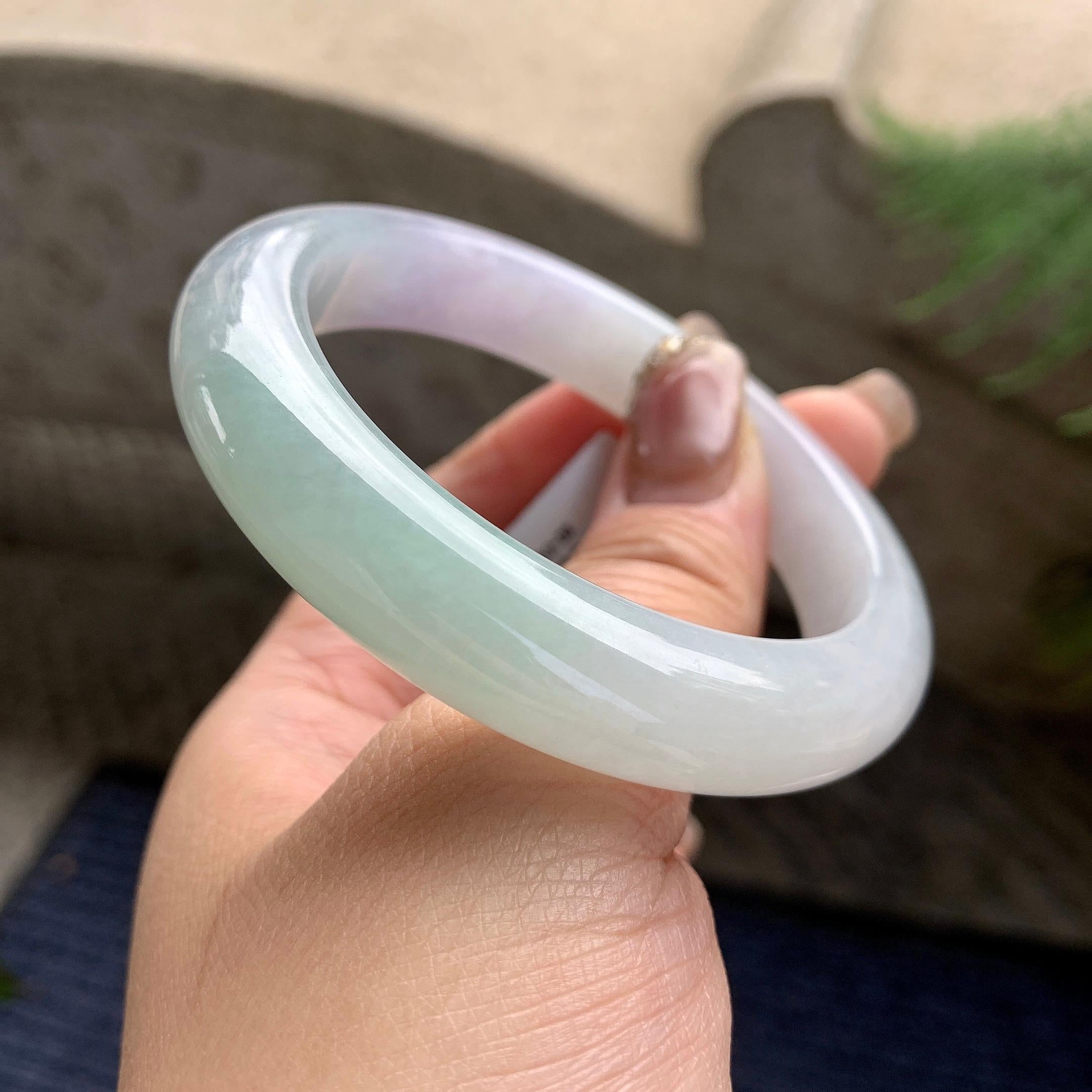 细糯种淡春彩平安镯（54.4mm）（yc297176）