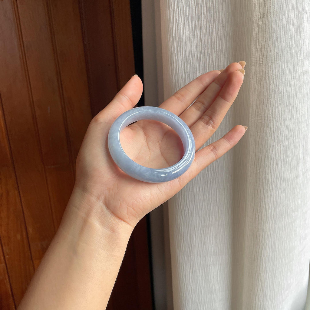 糯冰紫罗兰翡翠平安镯(53.5mm)（yc423150）