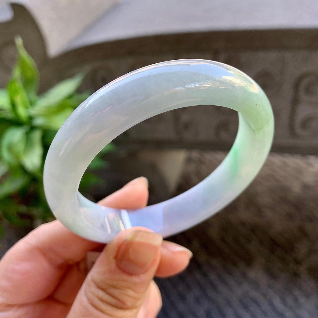 糯种飘绿平安镯（55.2mm）（yc308756）
