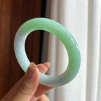 糯冰春彩圆条手镯 56圈 天然缅甸A货翡翠（yc457229）