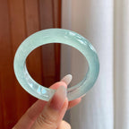 冰玻种淡晴底翡翠平安镯（54.5mm）（yc269034）