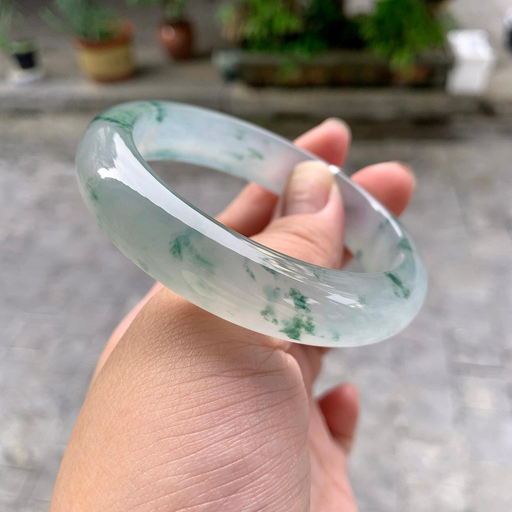 冰种飘花平安镯（56.7mm）（yc233908）