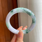 糯冰飘花翡翠平安镯（61mm)（yc370291）