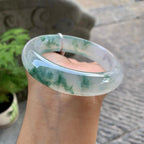 糯冰种飘花宽版轮胎手镯（60.1mm）（yc195366）