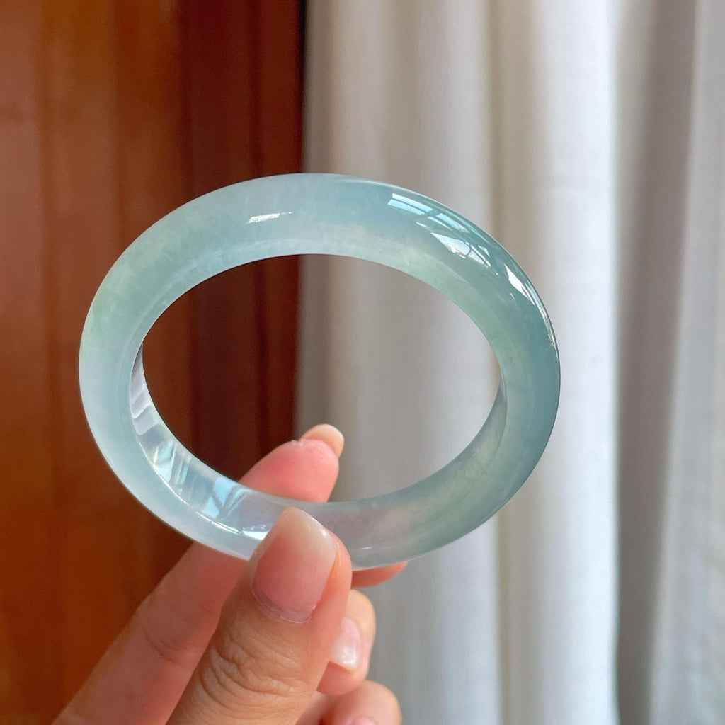 冰种蓝底翡翠平安镯（57mm）（yc400159）