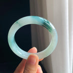 冰种飘花翡翠平安镯（56mm)（yc349376）