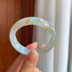 糯冰黄翡翡翠平安镯（52mm）（yc396390）