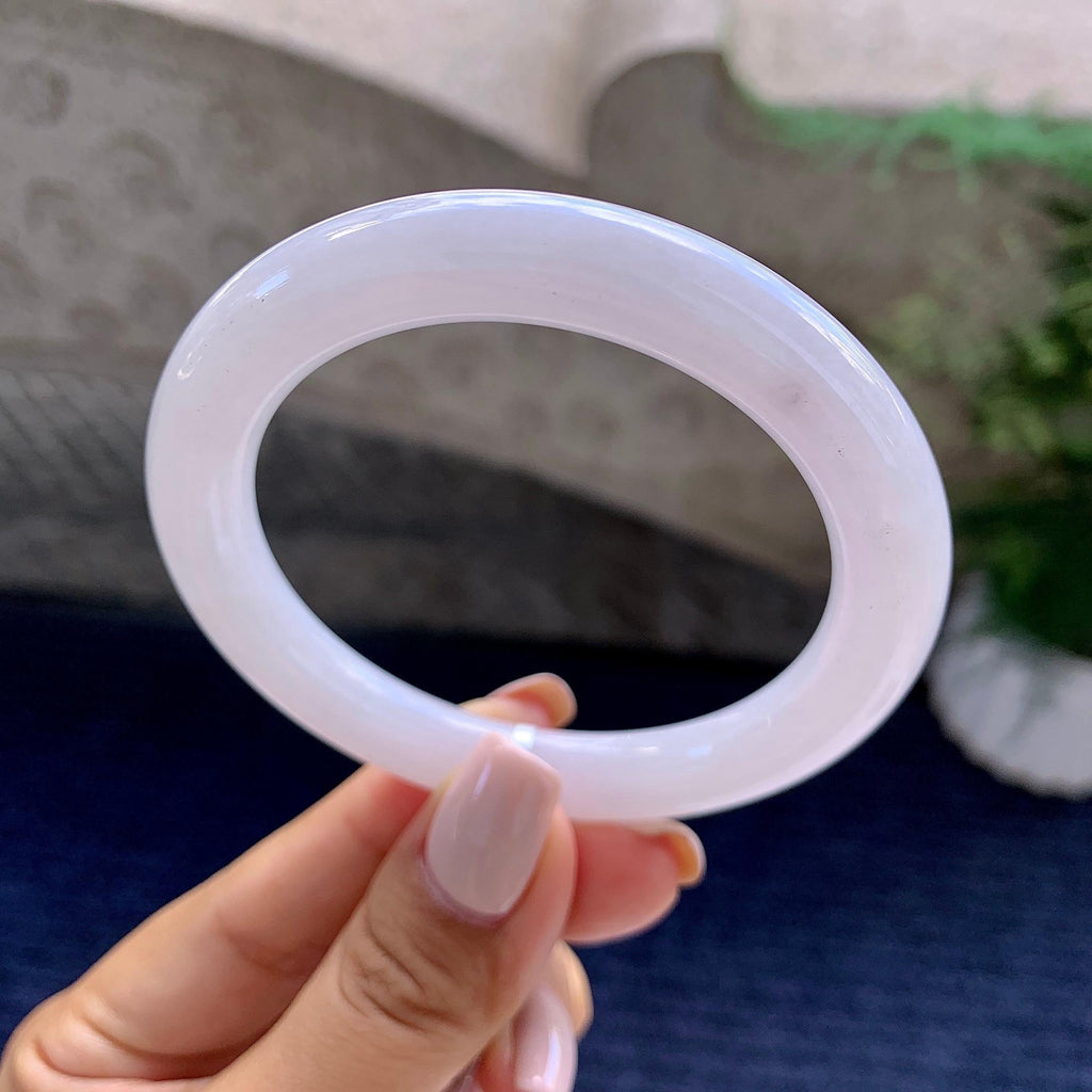 细糯种淡紫罗兰圆条手镯（54.6mm）（yc223954）