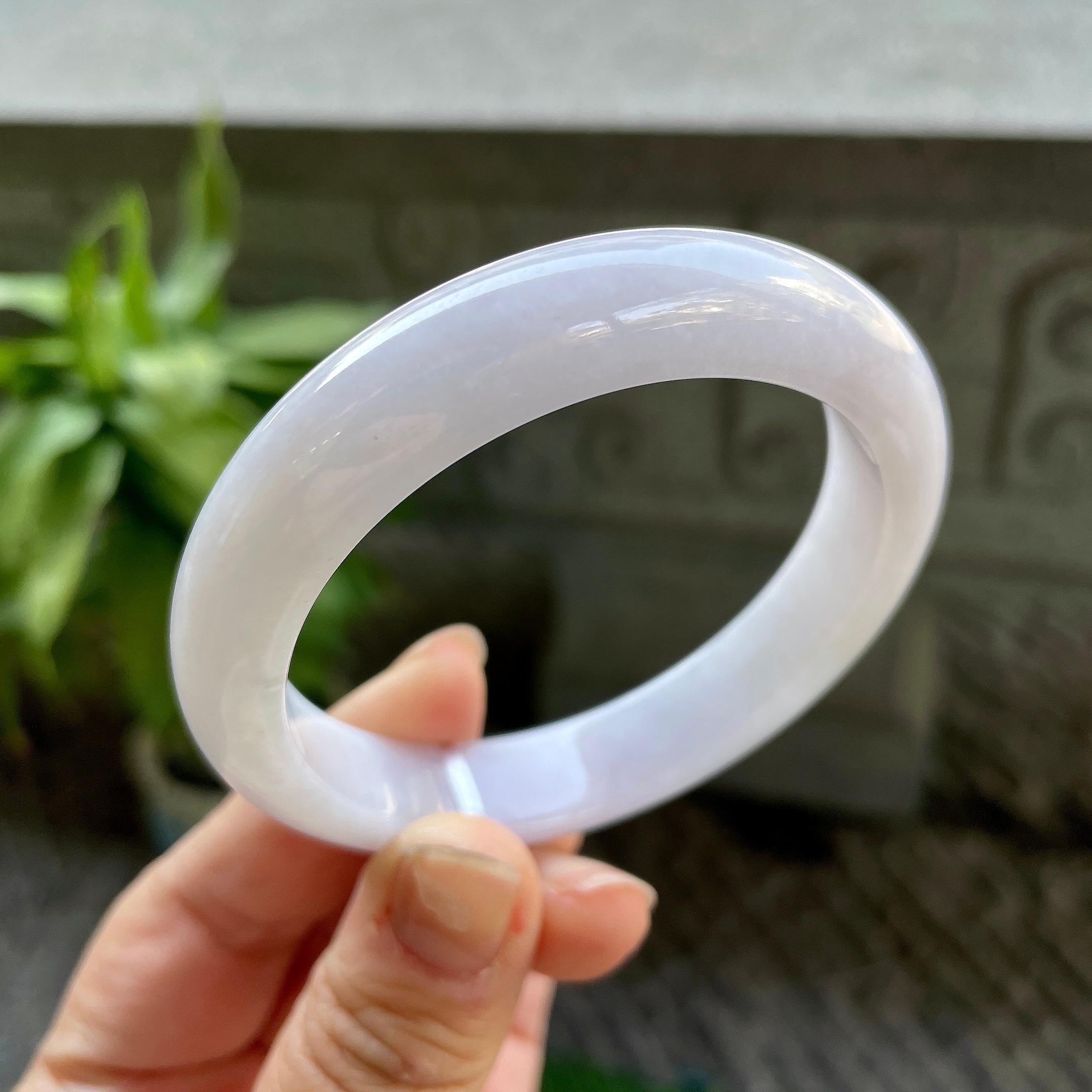 糯种淡粉底平安镯（56mm）（yc310096）
