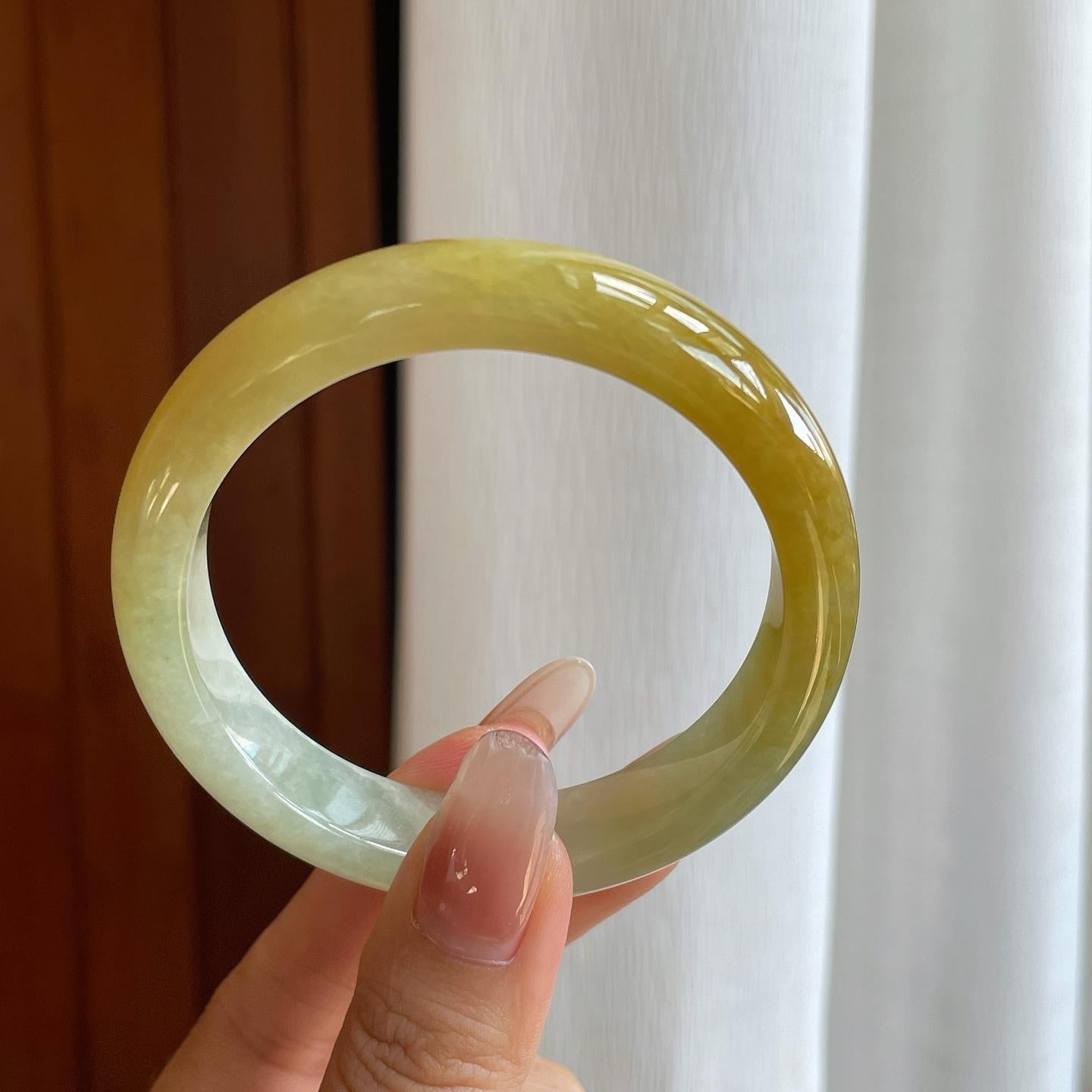 糯冰黄翡翡翠手镯（56.6mm）（yc272869）