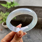 糯冰种飘花宽版轮胎手镯（57.2mm）（yc246619）